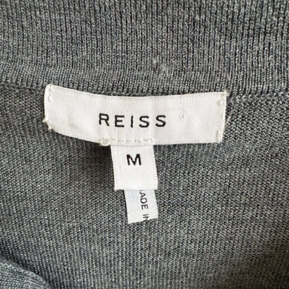Reiss Grey Wool Blend Polo Sweater Size Med - Picture 5 of 10